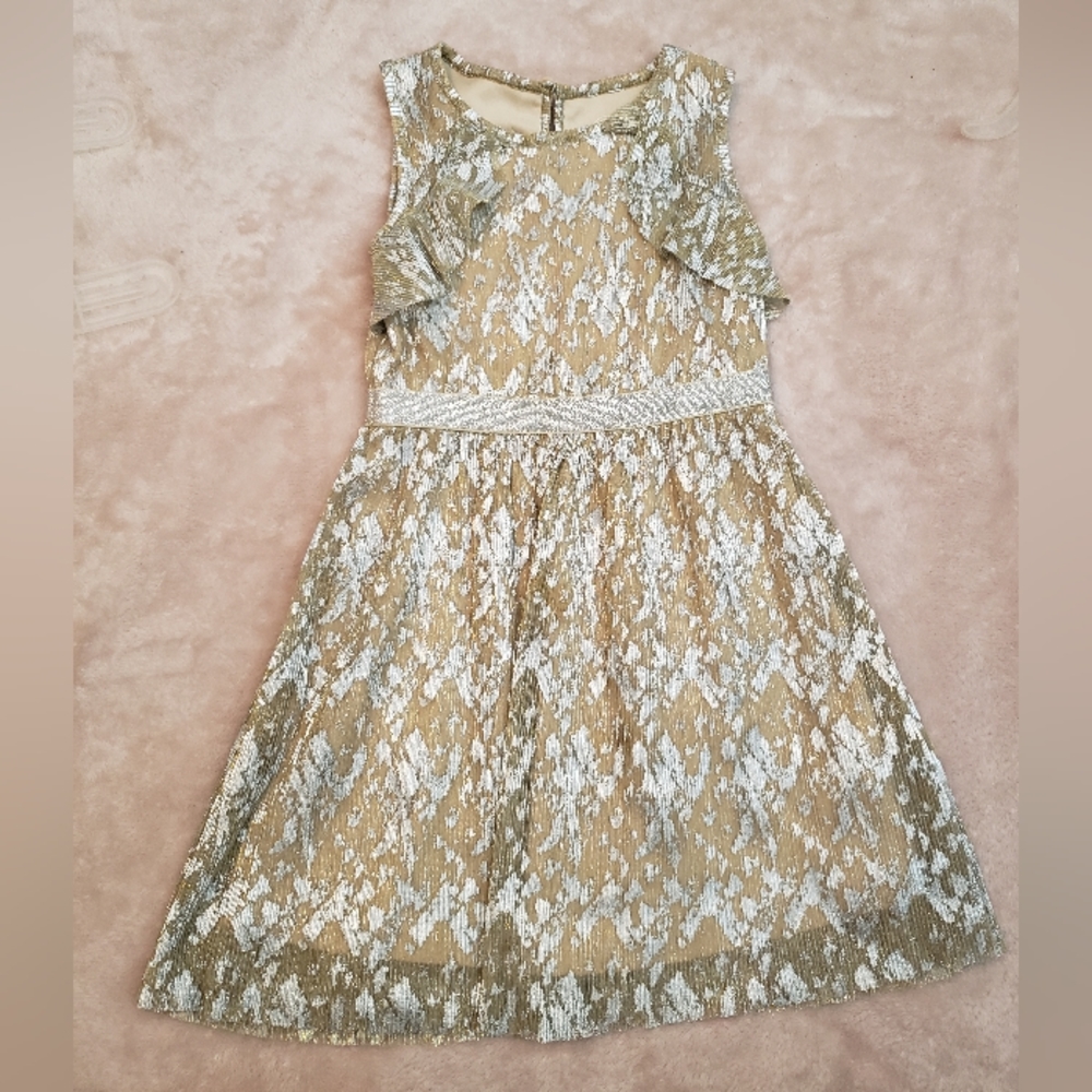 Gold Holiday Christmas Dress, Sz 6x